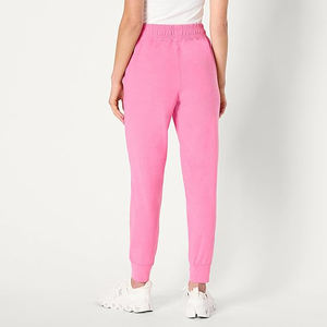 Pantalon de jogging taille haute pour femme avec cordon de serrage, bas élastiqués, ceinture intégrée, coupe fuselée, respirant, en coton et élasthanne - Product Image 3