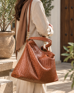 Handwoven Genuine Cow Leather Woven Tote <b>Bag</b> Women Large Shoulder Hobo <b>Bag</b> Zipper Crossbody Strap Wholesale Bulk - Product Image 3