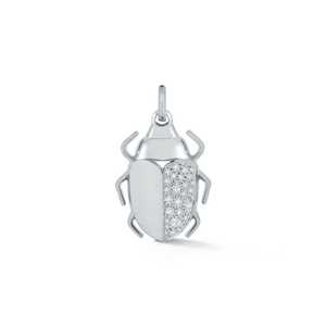 Colgante de Escarabajo Egipcio con Diamantes, Textura Mate, Pavé, Diamantes Cultivados en Laboratorio, 1 Pulgada, Venta al por Mayor, Oro Sólido de 14k y 18k, Regalo de Lujo - Product Image 1