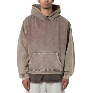 Custom Distressed <b>Zip</b> Hoodie 100% Cotton Sun Faded Acid Washed Print Vintage Regular Fit Autumn OEM Size - Product Image 4