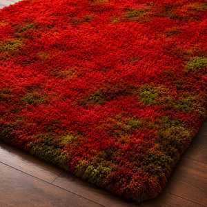 พรมขนปุยสีแดงลายแบบนามธรรมสำหรับห้องนั่งเล่น ห้องนอน พรมปูพื้นนุ่มสบายทันสมัย ตกแต่งบ้าน พรมนุ่ม ราคาไม่แพง พรมขายส่ง - Product Image 3