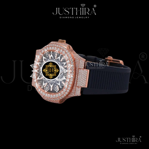 Reloj de Lujo para Hombre con Diamantes de Moissanita Premium y Correa de Caucho, Estilo Hip Hop, Edición Limitada con Diseño de Moneda - Product Image 5