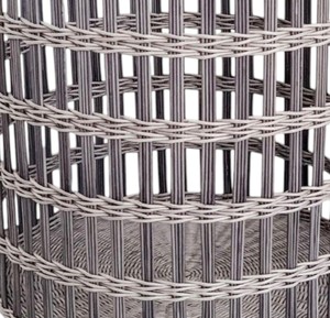 Cesta de Ratán Gris Moderna con Diseño Vertical de Tejido Abierto, Contenedor de Almacenamiento Hecho a Mano, Organizador Decorativo Elegante para Cualquier Espacio del Hogar - Product Image 4