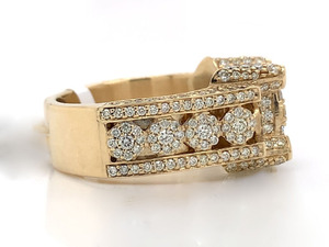 Moissanite Men's Iced Hip Hop Cluster <b>Ring</b> 925 Sterling <b>Silver</b> Rhodium Plated <b>Statement</b> Jewelry Custom Heavy Luxury Gift for Him - Product Image 3