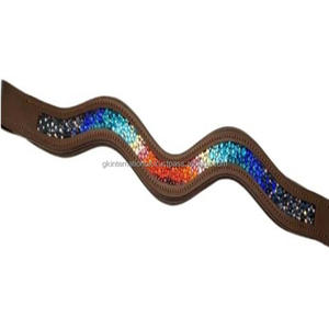 Chaîne de correctifs faits à la main en petits cristaux de qualité supérieure chaîne de sourcils de cheval en cuir rembourré de canal vide en épi complet - Product Image 1