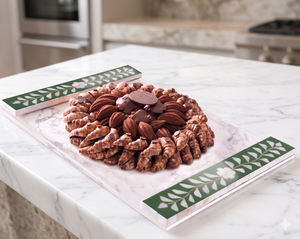 MOTHER of PEARL HANDICRAFTS ACRYLIC WOODEN TRAY FOOD STORAGE & CONTAINER for <b>EID</b> DECOR HOME DECOR <b>GIFT</b> STORAGE <b>BOX</b> RAMADAN TRAYS - Product Image 1