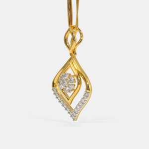 Pendentif en or jaune 18 carats avec moissanite de 2,024 grammes, 0,2400 carats, serti griffe, style luxe mariage et religion, chaîne de fiançailles en argent 925 - Product Image 1