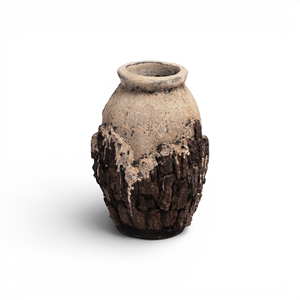 Rustic <b>Ceramic</b> Tabletop <b>Vase</b> Matte Finish Handmade 100% Crafted With Natural Texture Design - Product Image 1