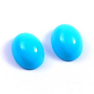 Lot en gros de cabochons ovales en turquoise naturelle Sleeping Beauty Arizona 5x7 mm, à dos plat, calibrés, pierres précieuses en vrac pour la fabrication de bijoux - Product Image 1