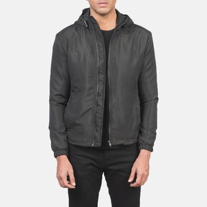 Veste softshell noire à capuche pour homme, résistante à l'eau, fermeture éclair, manches longues, vêtements de randonnée d'automne - Product Image 1