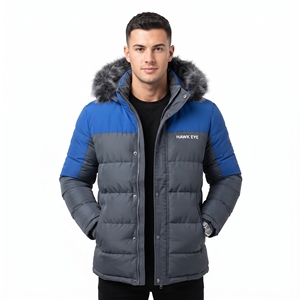 Wholesale <b>Men's</b> <b>Corduroy</b> Padded Winter Coat Two Tone Faux Fur Collar Insulated Windproof Outdoor Puffer <b>Jacket</b> - Product Image 4