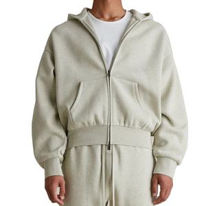 Sudaderas con Capucha Personalizadas, Estilo Holgado, Lavado Ácido, Hombros Caídos, Cierre de Cremallera, 100% Algodón, Felpa Francesa, Ropa Urbana Masculina, Color Sólido - Product Image 4