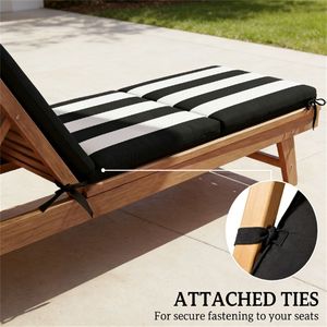 Set di 2 Cuscini per Sedia da Esterno Bianco e Nero, Cuscini Premium per Esterni - Product Image 3