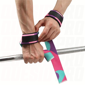 Sangles de poignet de musculation robustes avec logo personnalisé, en coton et cuir durables, pour haltérophilie, powerlifting et fitness. - Product Image 4