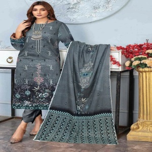Ensemble Kurta pour femmes-Vente entière Costumes de pelouse trois pièces pakistanais et indiens par AF Fashion Salwar Kameez Dupata robe indienne - Product Image 6