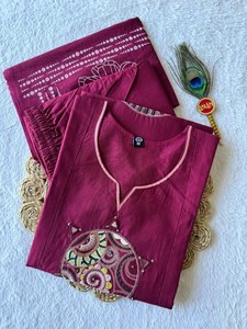 Designer Women Pure Mul Cotton With Hand Block Print Latest Designer Kurti with Pakistani-Style Salwar Kameez Ethnic Suit - Product Image 5