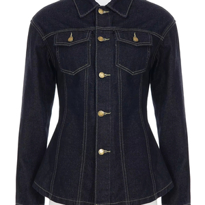 Chemise en jean décontractée extensible et douce pour femme, coupe classique, haute qualité, style streetwear avec broderie et boutons - Product Image 5