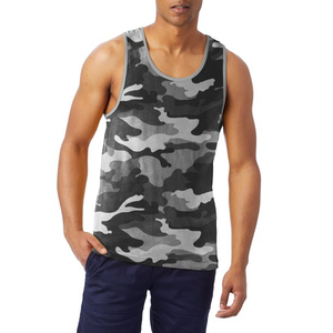 Breathable Sublimation Quantity Print Summer OEM Fitness Gym Tank Tops Custom Made Vests <b>Singlets</b> Sports <b>Men</b> 100% Polyester - Product Image 1