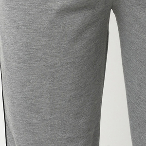 Conjunto de Sudadera con Capucha Gris Jaspeado Personalizado para Hombre, Pantalones Rectos con Cordón y Panel Negro en el Hombro, Chándal de 2 Piezas OEM - Product Image 6