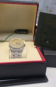 Montres mécaniques automatiques de luxe numériques pour le monde des affaires, avec diamants Moissanite, boîtier en cristal saphir, cadran à aiguilles, étanches 10 bars - Product Image 3