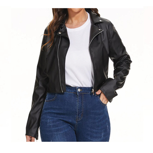 Stylish <b>Women's</b> Leather <b>Jacket</b> with Modern Casual Design Waterproof & Eco-Friendly Nylon Lining for Outdoor Daily Use - Product Image 2