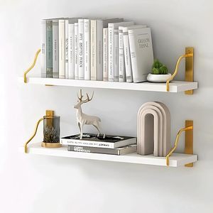 Étagère murale en bois massif à trois niveaux pour cuisine et salle de bain, rangement simple en bois - Product Image 6