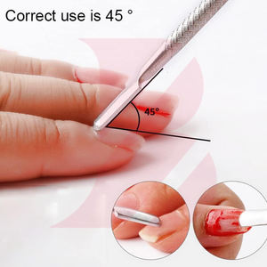 Pousse-cuticules professionnel en acier inoxydable à double tête, outils de manucure pour nettoyer les ongles et les ongles d'orteils - Product Image 3