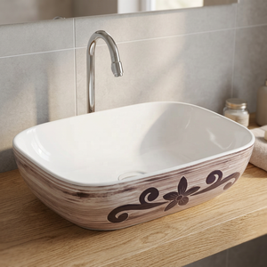 Vasque carrée en céramique bleue haut de gamme, design moderne et artistique, à poser sur comptoir pour salle de bain - Product Image 4