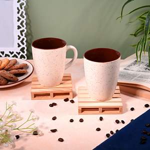 Juego de Té de Cerámica de 300 ml, Diseño Moderno y Lujoso, Ecológico, Duradero, Portátil, de una Sola Pieza, Regalo para Oficina, Acabado Mate, Beige Marrón - Product Image 2