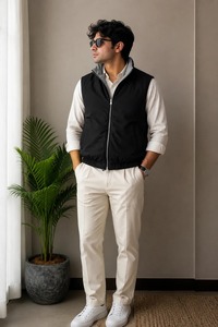 Gilet coupe-vent décontracté de luxe pour homme, léger, imperméable et respirant en toile, collection automne 2026, sans manches, personnalisable - Product Image 1
