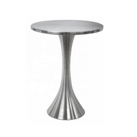 Table d'appoint courbée en aluminium de style traditionnel moderne avec miroir poli pour chambre à coucher salon décor à la maison petit objet d'art en métal
