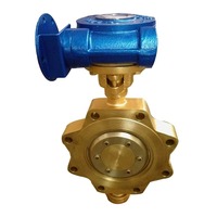 Válvula de mariposa manual de aluminio y bronce DN250 con asiento NBR, 150LB, accionada por tornillo sin fin para agua de mar, petróleo, gas y vapor