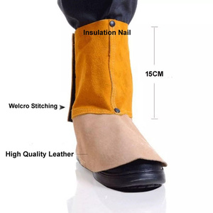 Couvre-chaussures de soudeur élégants en cuir de vachette pleine fleur, résistants à la chaleur et à l'usure, avec fonction anti-coupure pour la sécurité des soudeurs - Product Image 5