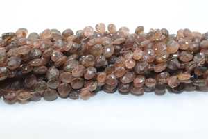 Cuentas facetadas de andalusa natural en forma de corazón de 7-8 mm, cuentas de andalusa marrón briolette para la fabricación de joyería. - Product Image 4