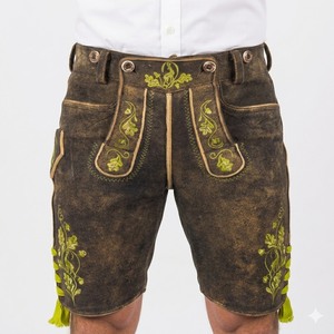 Costumes d'Oktoberfest bavarois personnalisables OEM en cuir de chèvre respirant pour hommes et femmes 2026 Lederhosen Wildbockleder - Product Image 4