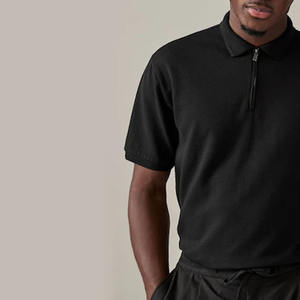 T-shirt à col zippé tendance, best-seller, 100% coton, t-shirt floral surdimensionné pour homme, qualité supérieure, couleur unie - Product Image 3