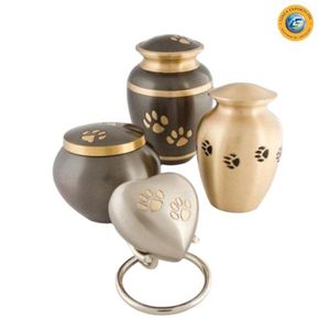 Paw Print Round Pet Cremation <b>Urn</b> for Ashes Pet Dog & <b>Cat</b> <b>Urn</b> Small Size <b>Urns</b> by Linea exports Inc - Product Image 5