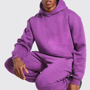 Ensemble de survêtement unisexe coupe ajustée en satin uni délavé à l'acide, avec sweat à capuche et pantalon de jogging, 100 % coton, coupe slim, coupe-vent, idéal pour l'hiver, vente en gros - Product Image 1