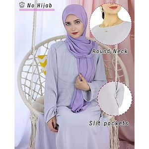 Abaya élégante pour femmes - Modeste, longue jusqu'au sol, manches longues, respirante, légère, pour un usage quotidien - Product Image 5