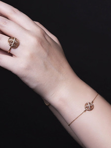 Bracelet à breloques en diamant cultivé en laboratoire, or rose, chaîne géométrique en diamant, bijoux fins pour femmes - Product Image 4