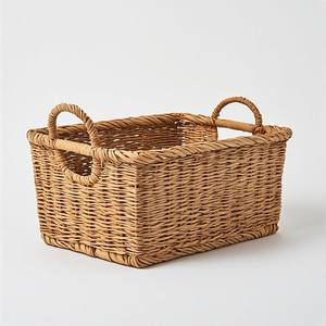 Panier contemporain en jonc de mer naturel, idéal pour les intérieurs minimalistes et les espaces de vie bien organisés et propres - Product Image 4