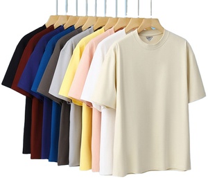 OEM logotipo personalizado bordado 260g absorción de humedad secado rápido Cuello pequeño suelta Camiseta de manga corta con diseño de patrón sólido - Product Image 1