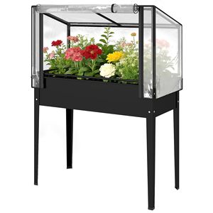 Grande Serra da Giardino Moderna Pop-up in Acciaio Zincato con Telaio in Legno/Acciaio e Materiale in PVC/Vetro per la Crescita delle Piante all'Aperto - Product Image 2