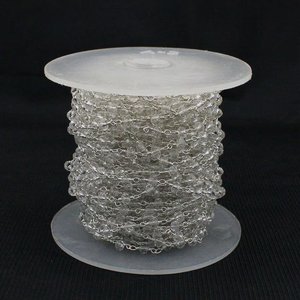 Chaîne de chapelet en cristal hydro 3mm, fil plaqué argent, chaîne perlée pour la fabrication de bijoux, vente en gros - Product Image 4