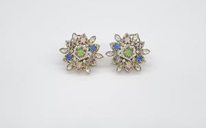 09406Colorful <b>Floral</b> <b>Hoop</b> Earrings Statement Ear Jewelry Mehandi Tone <b>Floral</b> Stud Earrings for Party Wedding Gift - Product Image 5