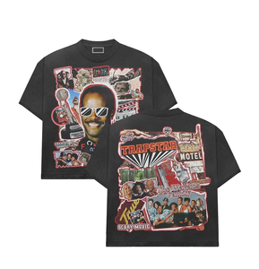 Camiseta Casual para Hombre, 100% Algodón, Cuello Redondo, Manga Corta, Talla Grande, Diseño a Cuadros, Logotipo Frontal, Tejido Transpirable de 220g - Product Image 6