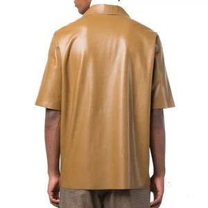 High Quality Men's Summer Real <b>Leather</b> Casual Print Pattern <b>Shirt</b> Custom Logo Design Plus Regular Fit New 6XL Stand Autumn - Product Image 5