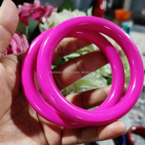 Bold Hot Pink Resin Kada Bangle Bracelet <b>Chunky</b> Wrist Cuff Armlet Torque Fashion <b>Jewellery</b> Statement Accessory for Women Girls - Product Image 1