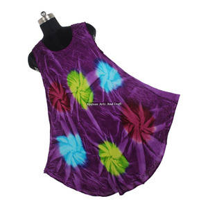 Hermoso Vestido Largo Maxi de Verano 2026 de Rayón Tie Dye hasta el Tobillo para Fiesta de Cóctel, Ropa de Verano para Chicas, Vestido Gypsy Tie Dye - Product Image 1