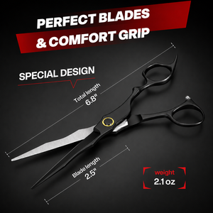 NYBL-55 5.5inch Straight <b>Left</b>-<b>handed</b> <b>Scissors</b> JAPAN 440C Sharp 58-59HRC Hardness Stainless Steel Handle Barber Shears Hair 28 - Product Image 2